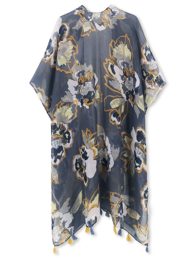 Moss Rose Women's Beach Cover up Swimsuit Kimono with Bohemian Floral Print, Loose Casual Resort Wear - Image 4